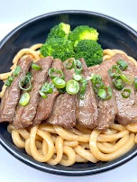 Beef Udon Noodle Pan Fried